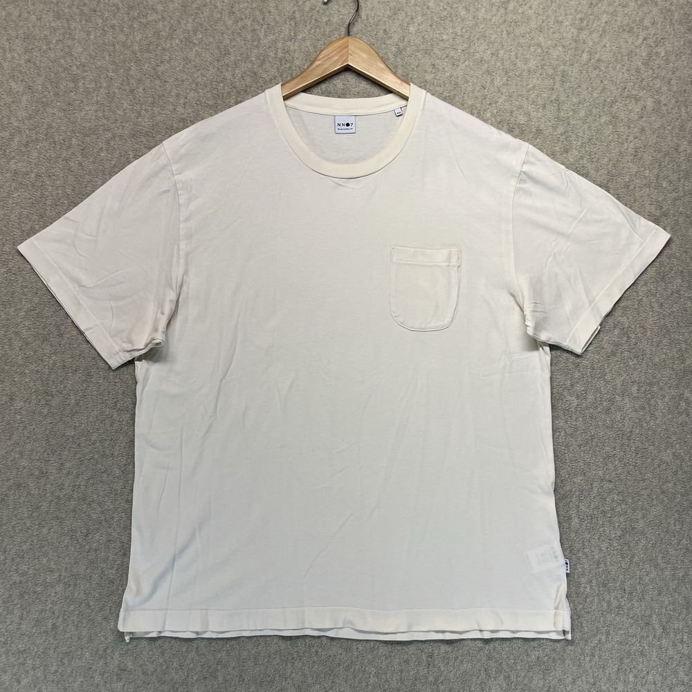 NN07 No Nationality Pocket T-Shirt Men's XXL Cream Short Sleeve Tee